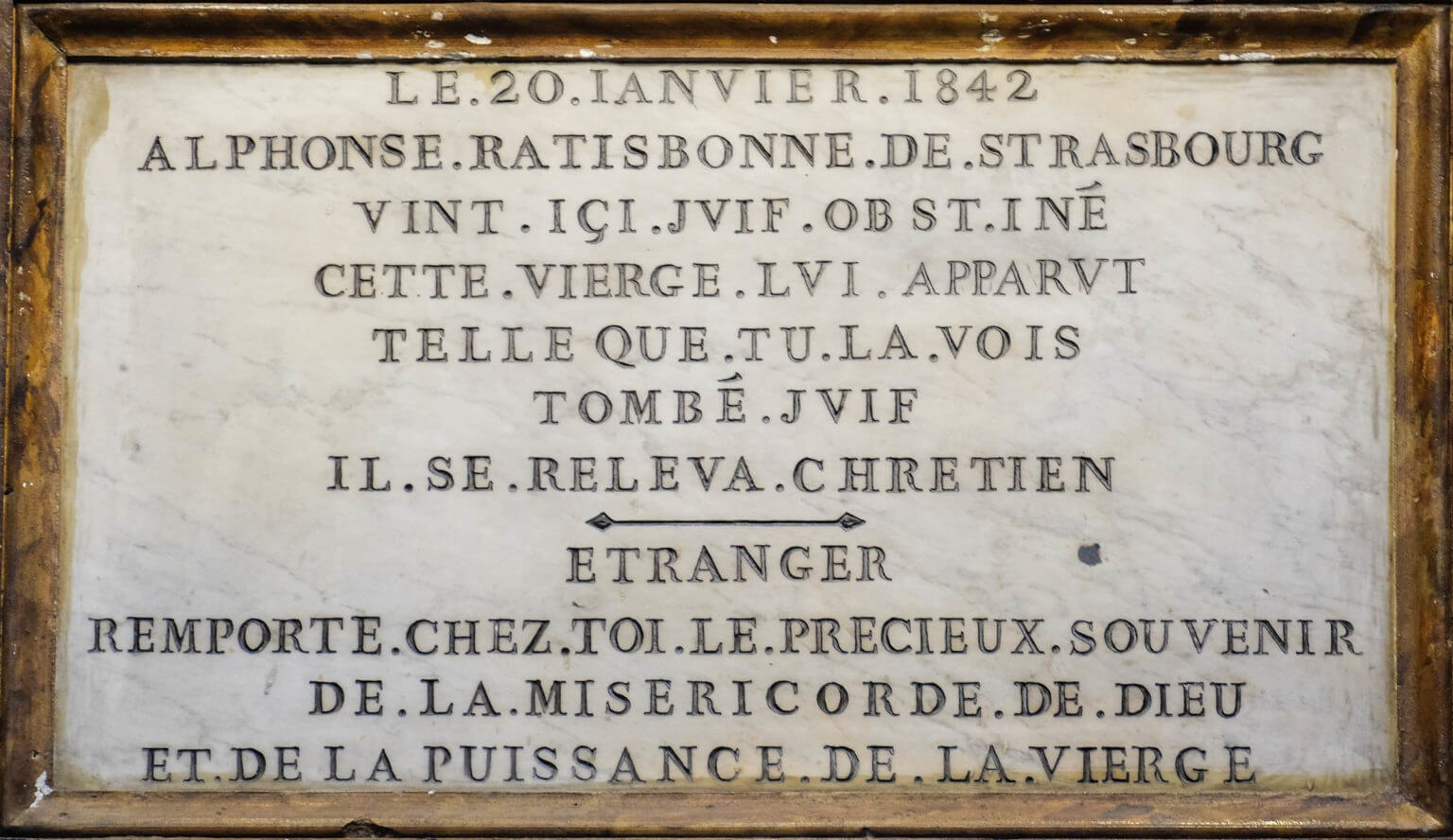 Apparition de la Sainte Vierge Marie à Alphonse Ratisbonne • LPL