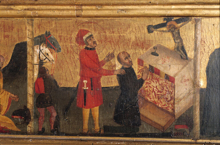 Saint Jean Gualbert prie devant le crucifix