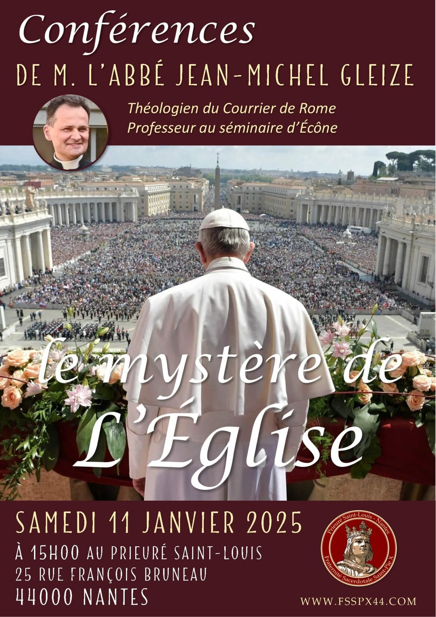 Conférences Le mystère de l’Église • Samedi 11 janvier 2025 • Abbé